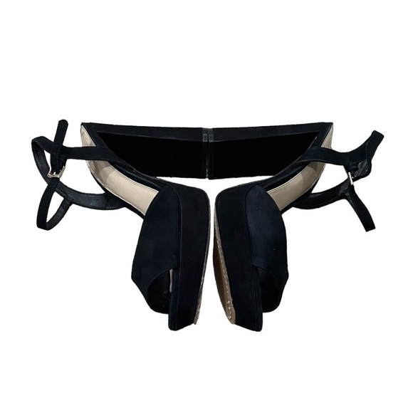 Vince Camuto Black Suede Platform Block Heel Sandals Size 8 Women's - Picture 5 of 9